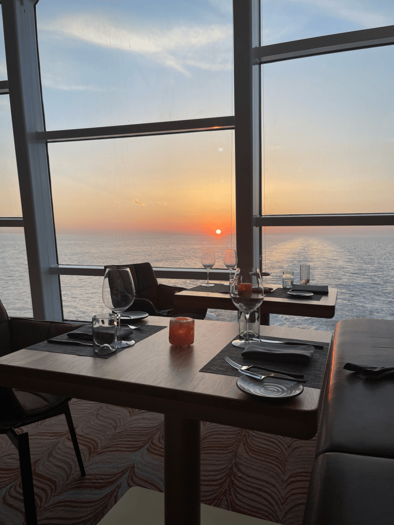 A view over the ships wake from Eden Restaurant.