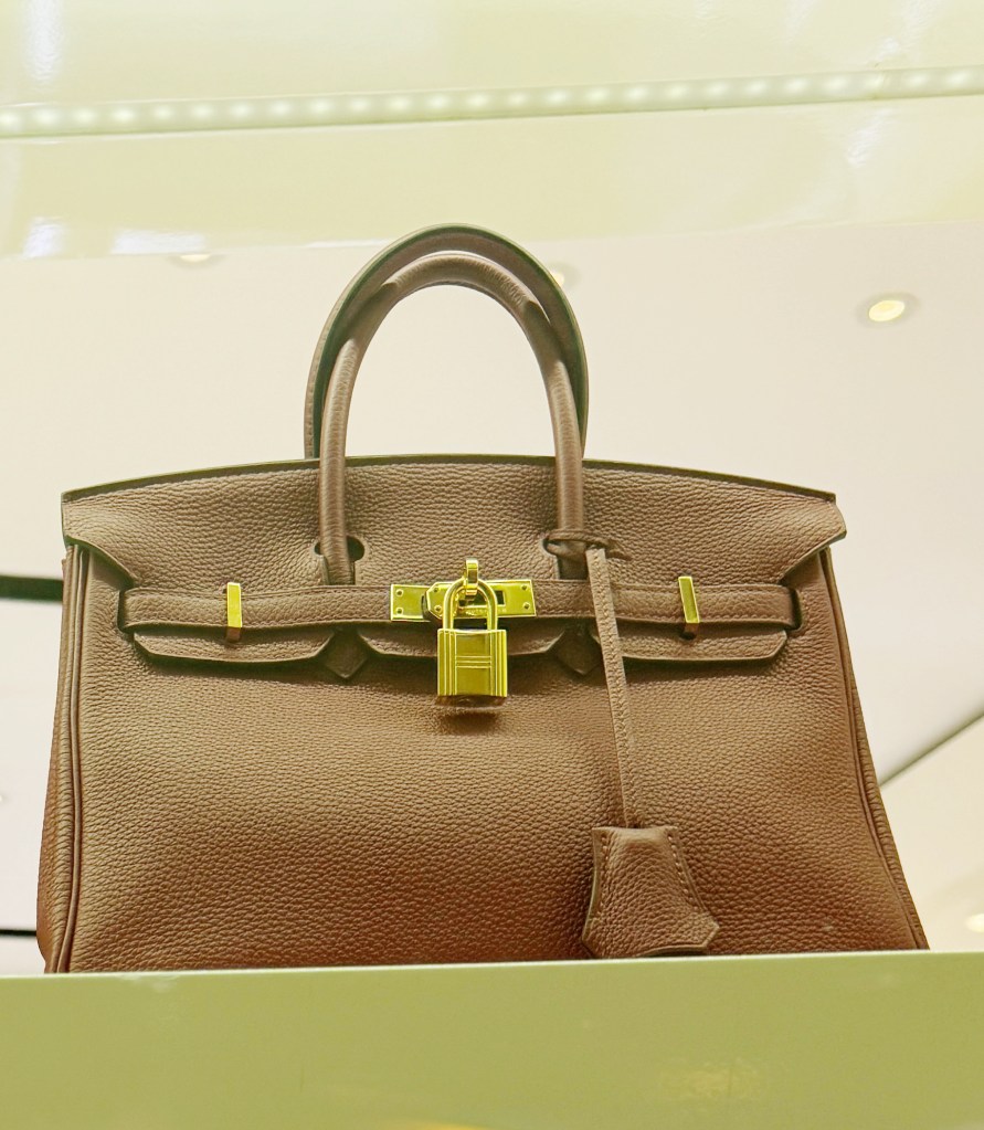 Hermes Birkin handbag in the shop on Crystal Serentity