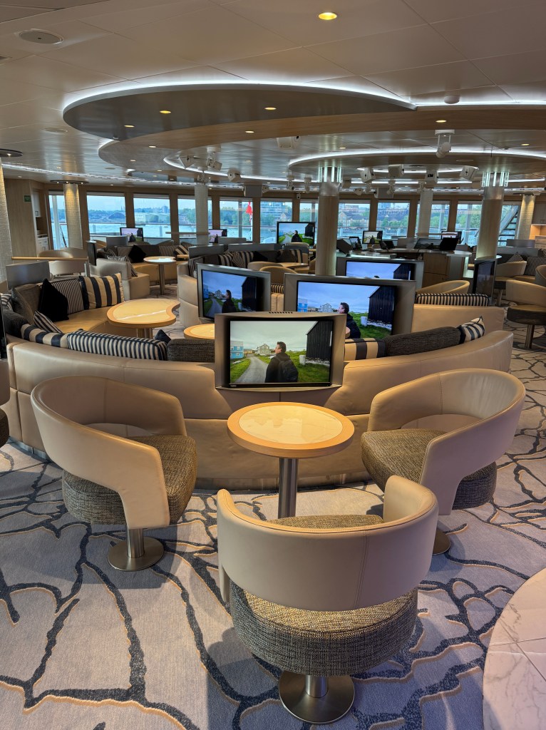 The Screens in the Ice Lounge on National Geographic Endurance
