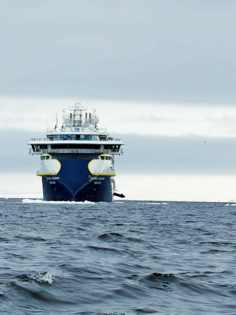 National Geographic Resolution at anchor in the Arctic