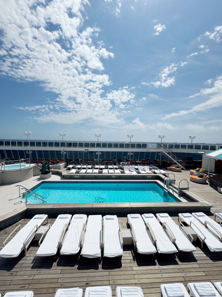 A lengthwise look at the Seahorse swimming pool.