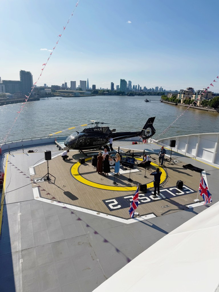 Scenic Eclipse II Helicopter on Helicopter Deck London