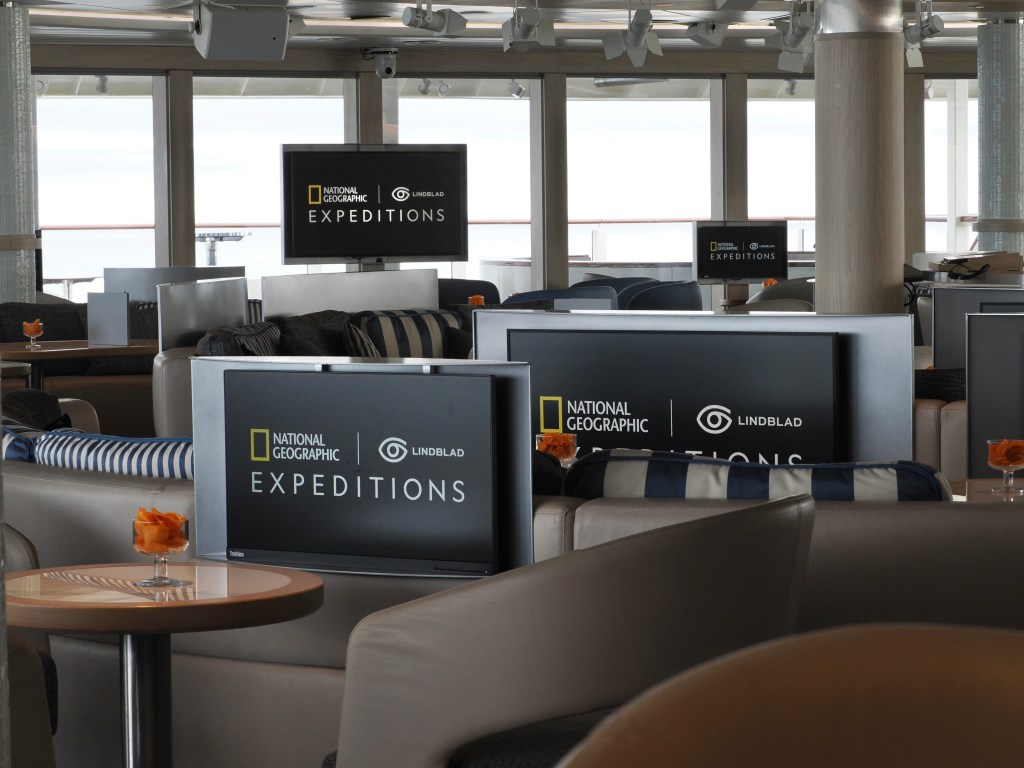 The Screens in the Ice Lounge on National Geographic Resolution